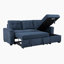 Canapé modulaire réversible moderne et contemporain de 90 po avec lit escamotable, pochettes de rangement cachées et accoudoirs Prabhjeet