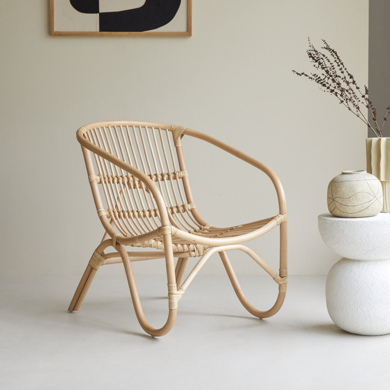 Mutine 37cm H Slat Back Arm Chair, Natural