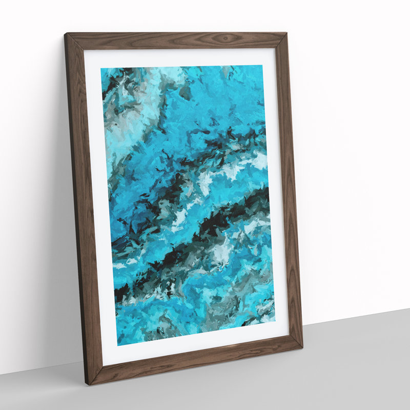 Modern Picture - Wall Art, 48cm H x 36cm W, Walnut Picture Frame, White