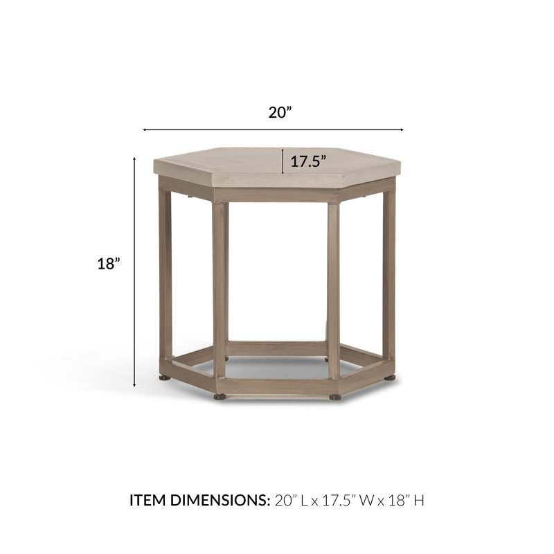Paxton Metal Outdoor Side Table , 20'' in. W 17.5'' in. D, Gray