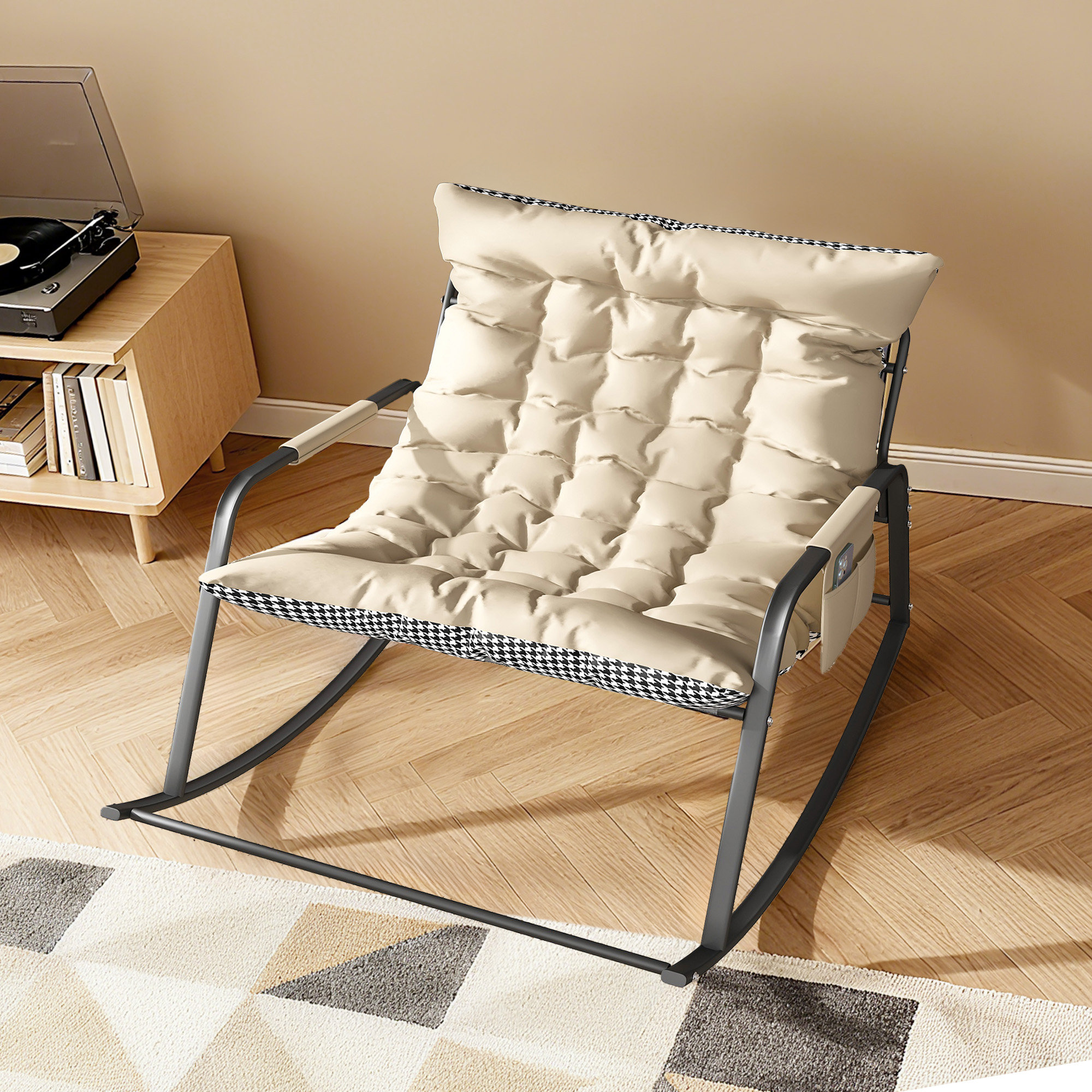 Latitude Run® Rocking Chair With Storage, Cushions & Armrests, All ...