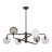 Oberon Six-Light LED Adjustable Single Tier Globe Chandelier