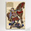 Samurai et cheval japonais woodblock pattern, reproduction d’art sur toile-10858518-73929628-73929622