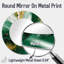 Vert et or liquide Magic II - miroir mural unique abstrait, miroir rond vert, impression d'art en métal-99620719
