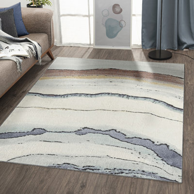 Dahlia Multicolor Modern Marbled Area Rug