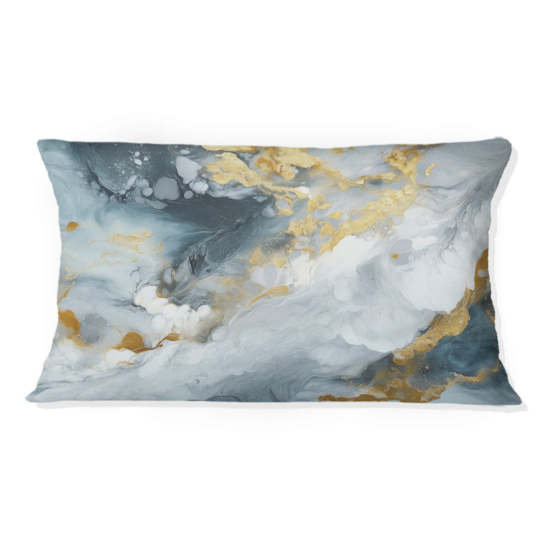 Coussin décoratif gris et or Tender
