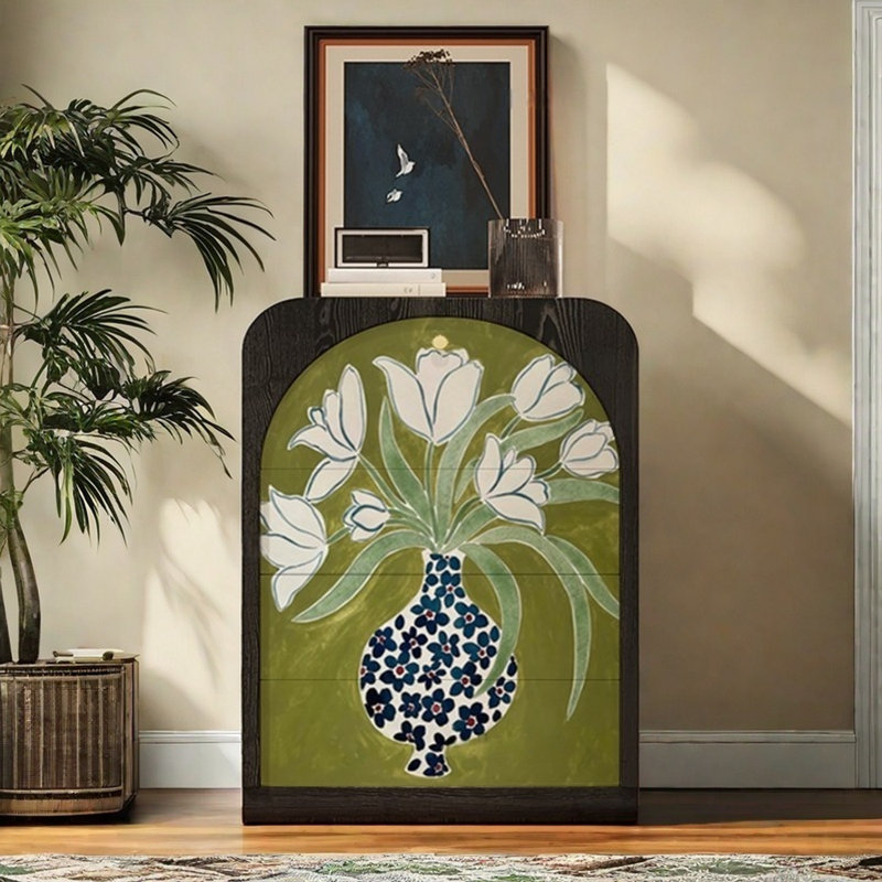 Buffet décoratif vintage à une porte et trois tiroirs Vintage