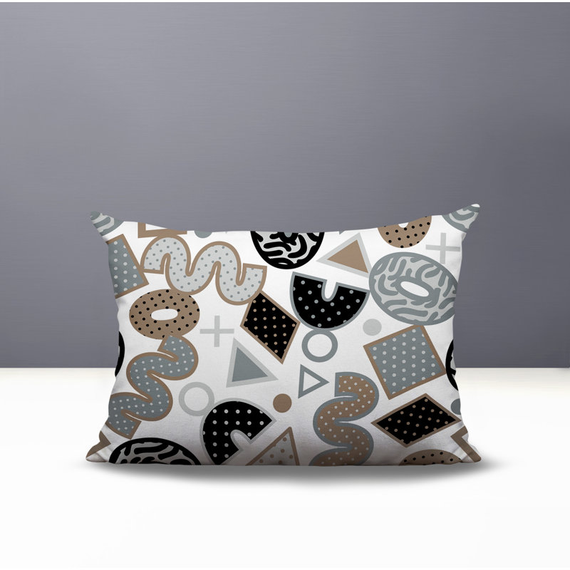 Coussin lombaire intérieur / extérieur Trixel, Rectangle H 14 po x l 20 po, Gris