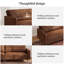 Compact Chesterfield Sofa 86.8" Faux Leather - Vintage Style 2-3 Seater for Small Apartments & Offices