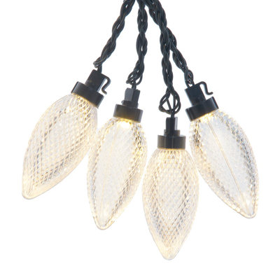 Ensemble de 10 piquets de cour à ampoule Kurt Adler UL 10 lumières DEL blanc chaud C9