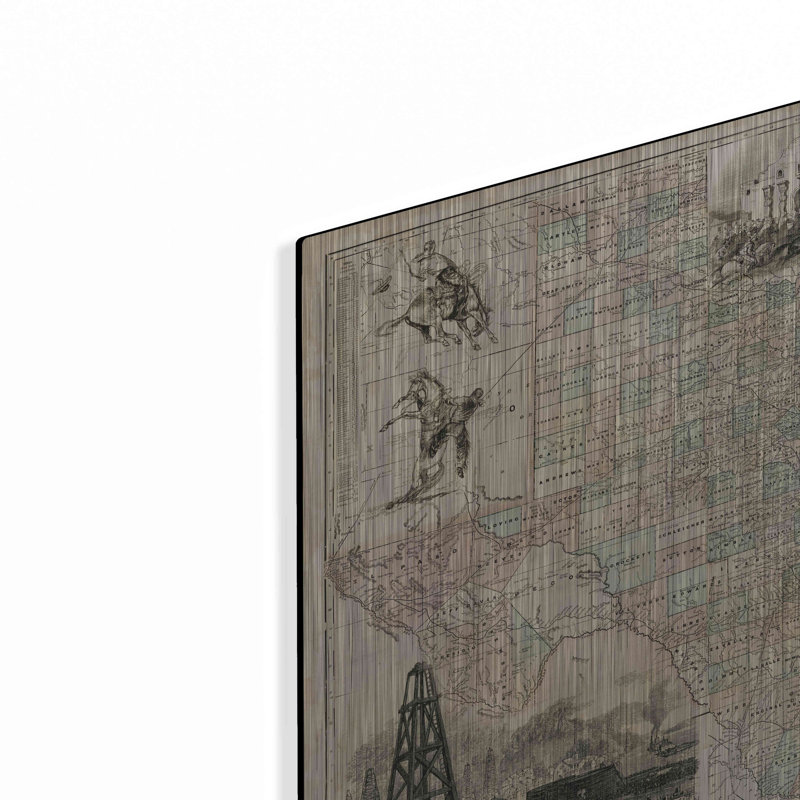 «Map of Texas» par Vision Studio, H 12 po x l 12 po