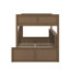 Lit double superposé au-dessus de grand lit double avec armoires de rangement et ports USB-114344357