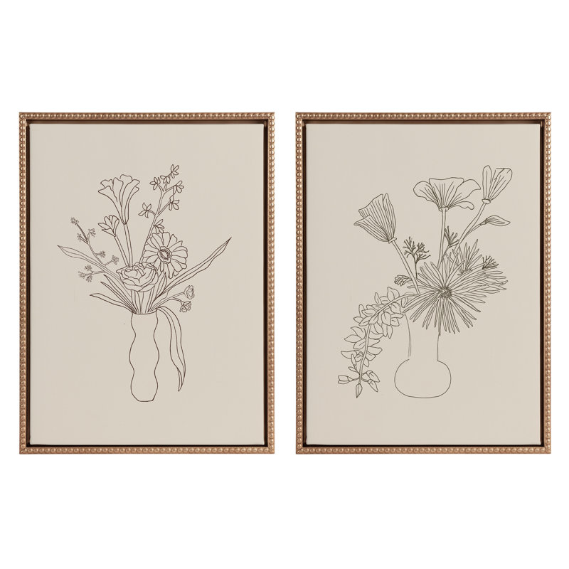 "Floral Study 1" et "Floral Study 2" par Kate Aurelia Holloway, ensemble d'art mural sur toile encadrée