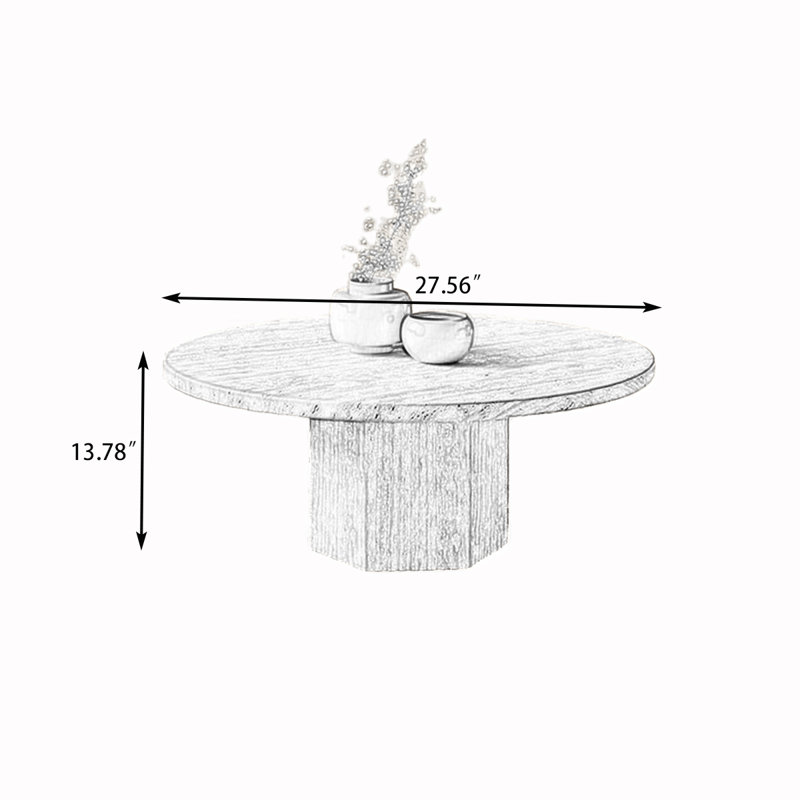 Table basse en pierre, H 13,78 po x l 27,56 po x P 27,56 po