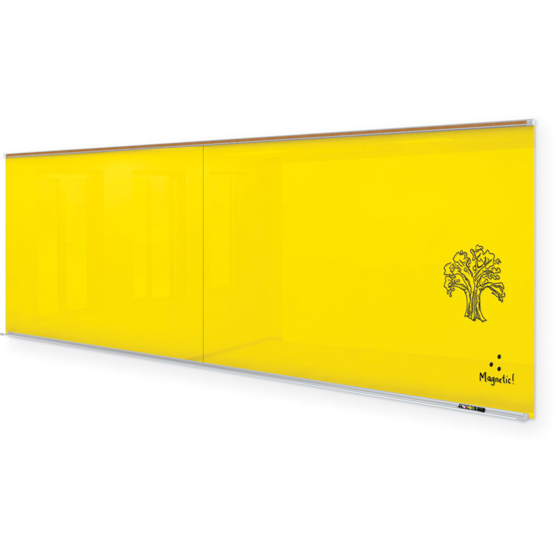 Panneau de verre mural Liso, 48 po x 144 po, Jaune