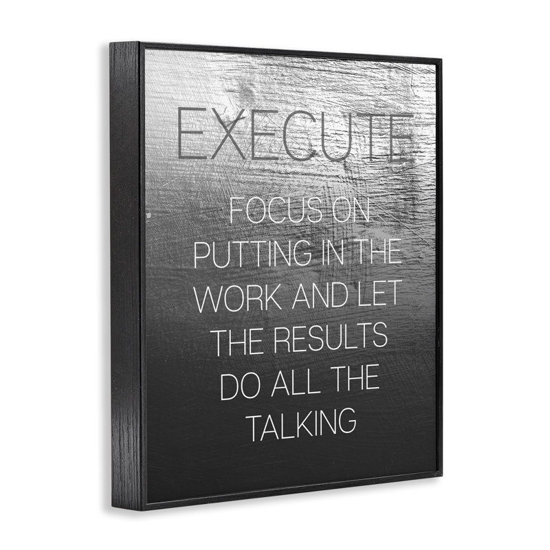  «Execute Motivation», art de la giclée encadrée par Daphne Polselli, Giclée encadrée noir minuit, H 30 po x l 24 po