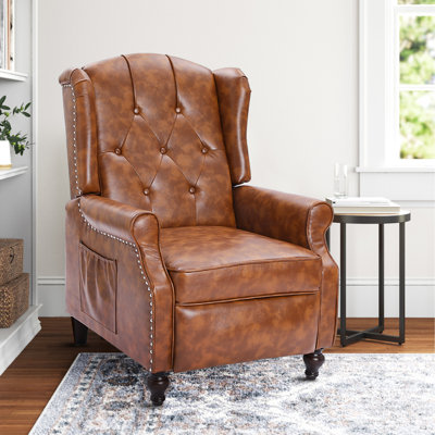 Zelma Upholstered Push Back Recliner w/ Vibratory Massage & Heating Function