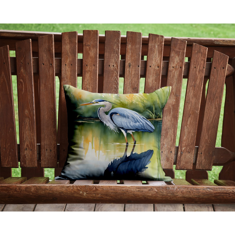 Coussin Blue Heron, Carré 14 po