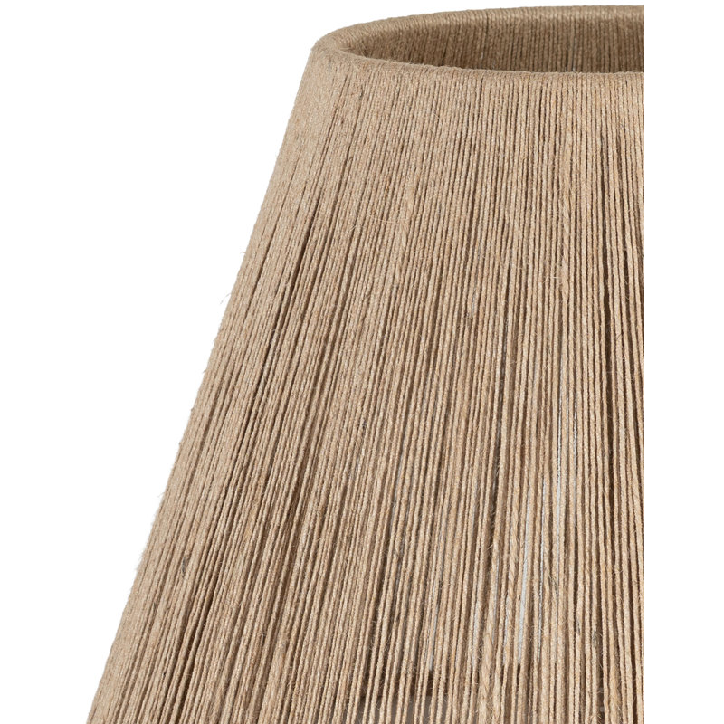 Lampe de table Broxton, Blanc, Marbre, Jute naturel