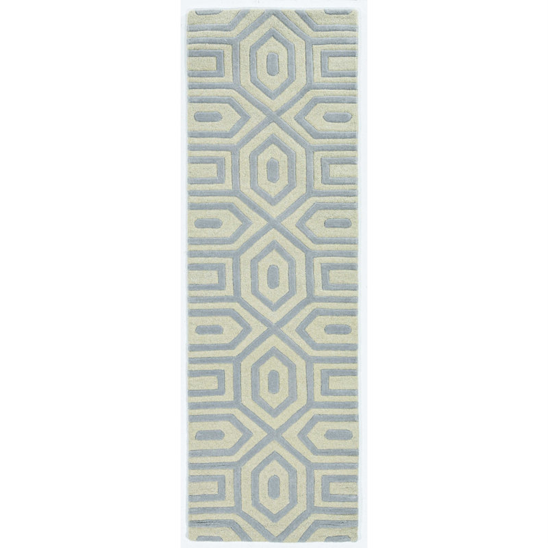 Tapis de couloir intérieur touffeté à la main 8 po gris