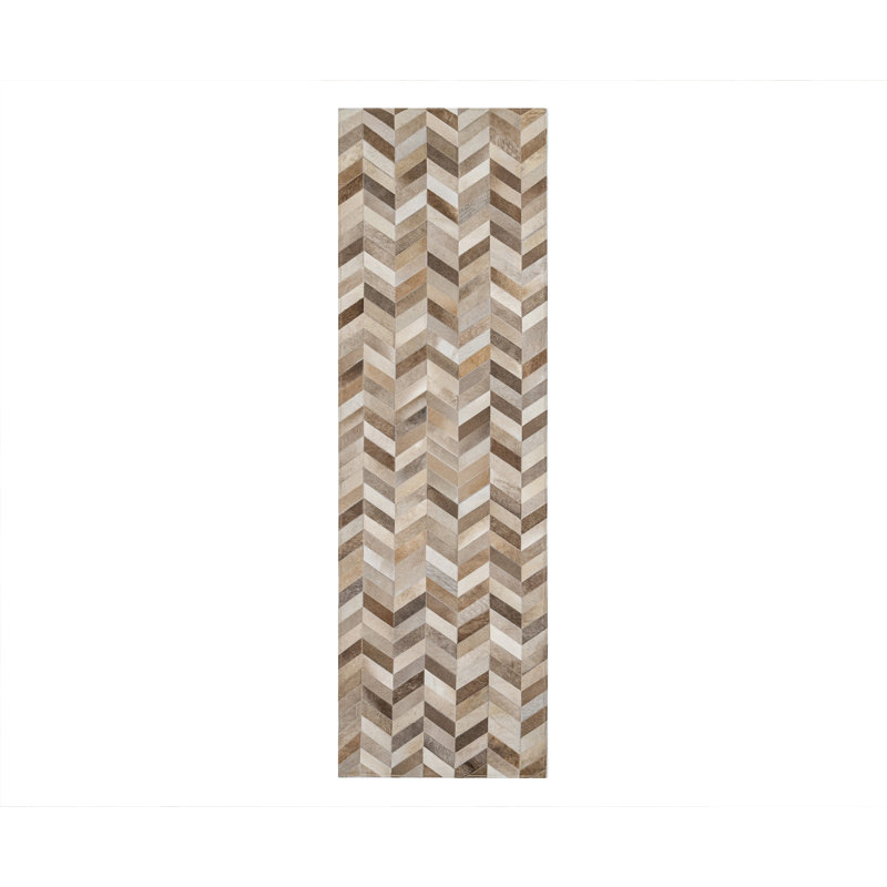 Courtdale Leather Chevron Indoor Rug