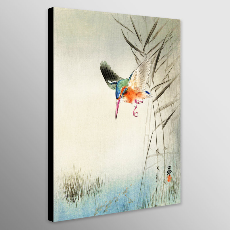 Kingfisher Hunting For Fish Wrapped Canvas Wall Art