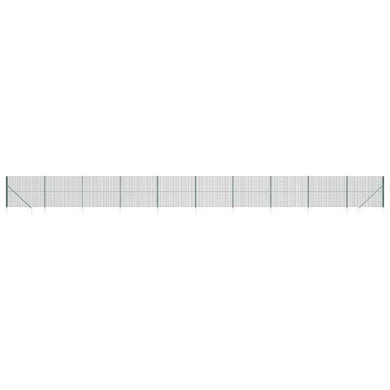 Behice Metal Wire/Mesh Fence, Green, 200cm H x 2500cm W x 5cm D, 13