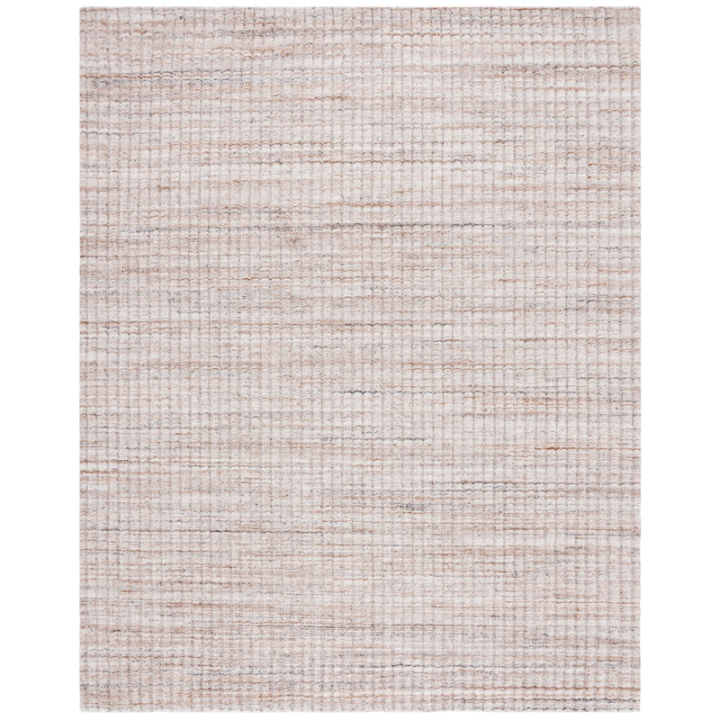 Msr7301 Mirage Martha Stewart 700 Hand Loomed Pet/Cotton Solid Color Rug in Beige, Rectangle 8' x 10'