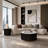 Mercer41 Round Nesting Coffee Table Set with Faux Marble Top and Fluted Drum Base