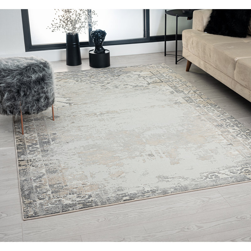 Tapis beige Erra, Rectangle 5 pi 1 po x 7 pi 6 po