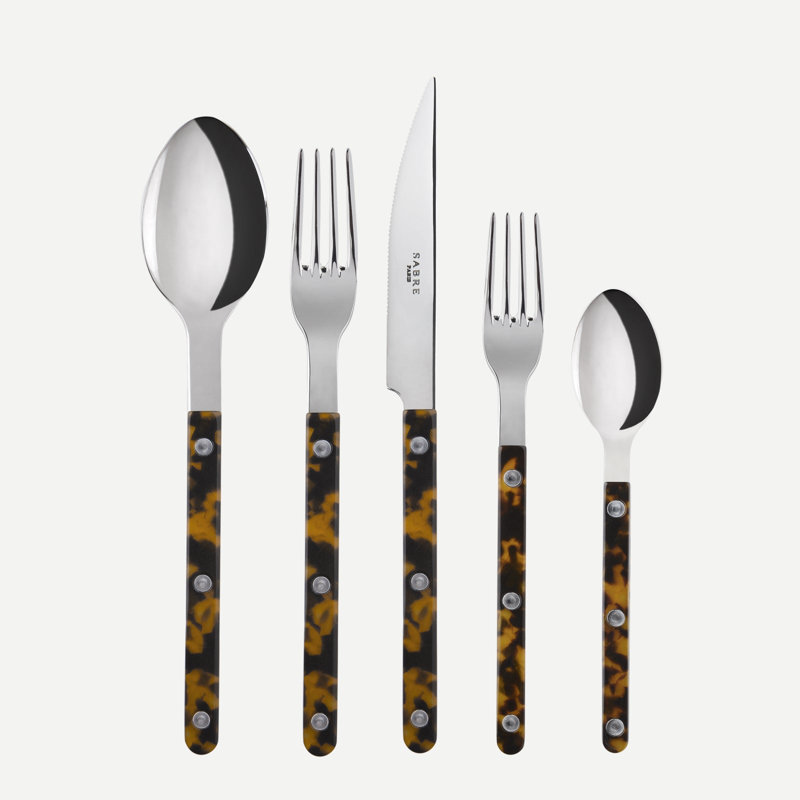 Bistrot Tortoise 5 - Piece Stainless Steel Flatware Set - Service for 1