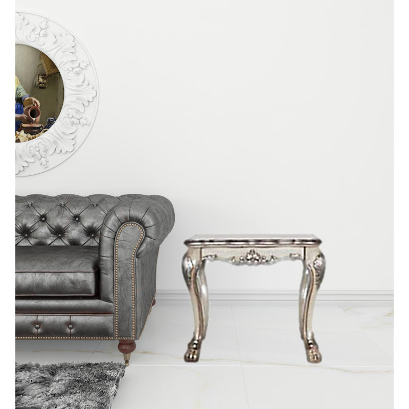 Is-Haaq Solid Wood Top End Table