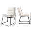De 2 chaises de salle à manger en blanc vanille - Revêtement en mélange, base luge, revêtement en similicuir facile d'entretien, assise stable et confortable