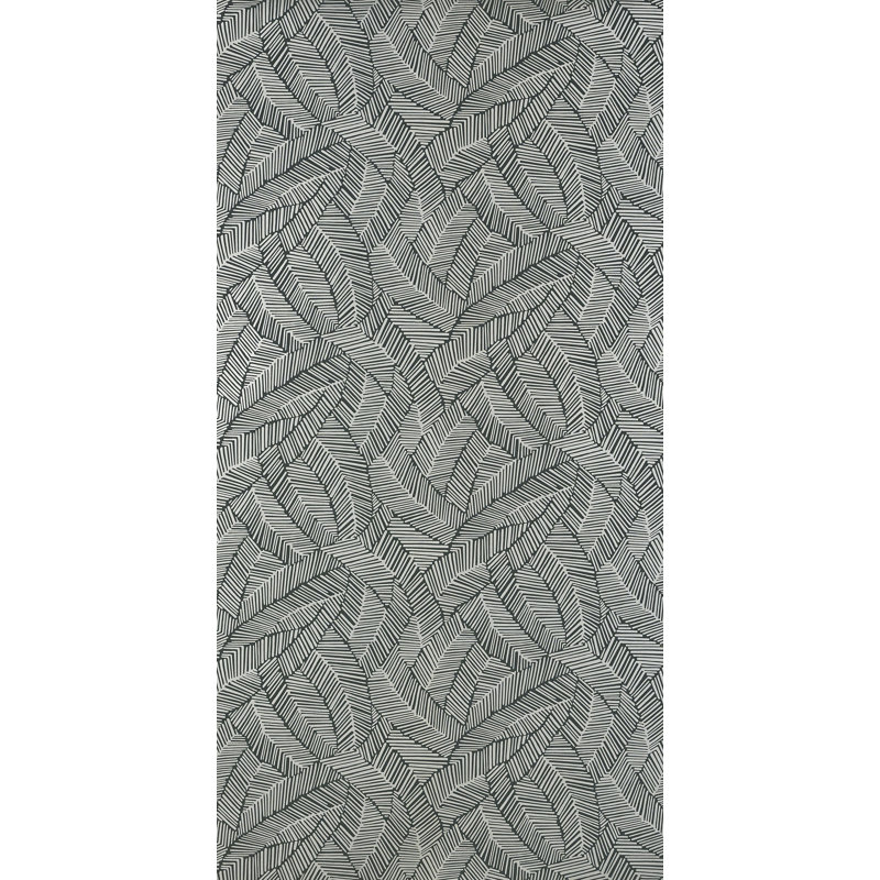 Abstract Leaf Wallpaper, Metallic Slate