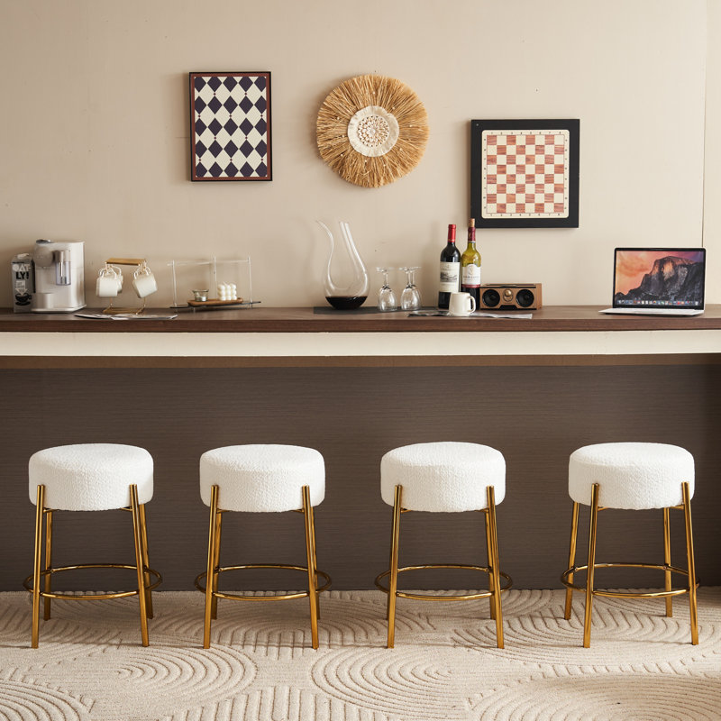 Tabouret de bar Kynlee, Blanc, Tabouret de bar (siège d'une hauteur de 30 po), 2