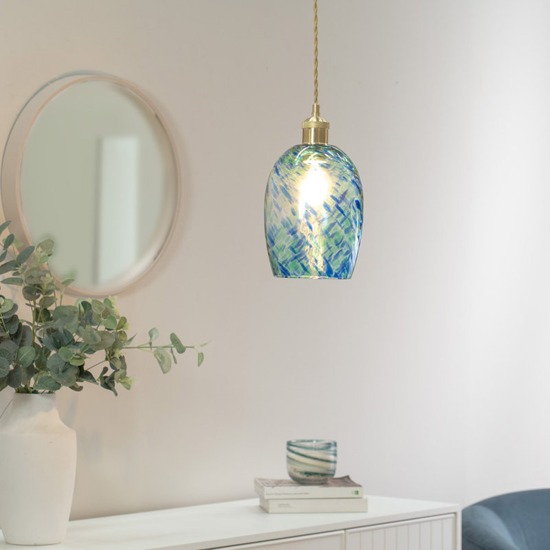 24.5cm H Glass Dome Lamp Shade ( Clip On ), Green