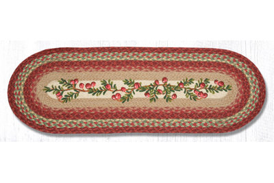 Earth Rugs Cranberries Oval Table Runner