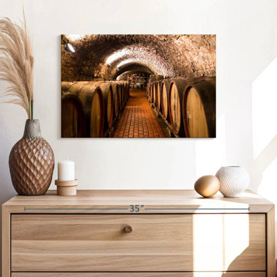 Winery Wine Barrels - Impression sur toile tendue