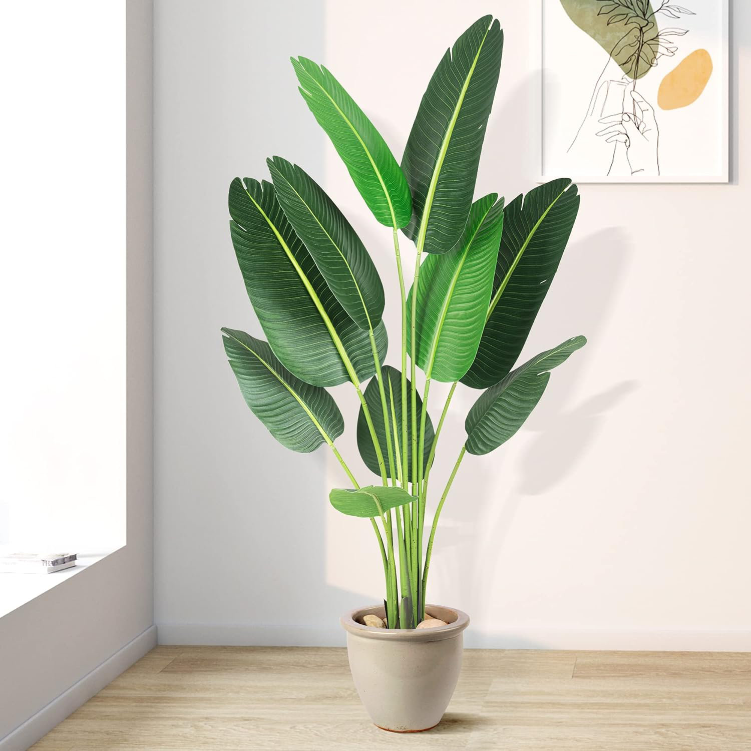 Primrue 60'' Faux Banana Leaf Plant In Pot 