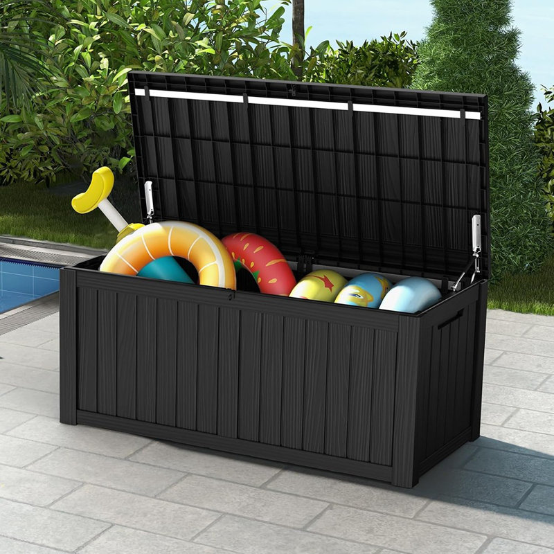 Boîte de rangement extérieure, boîte de terrasse imperméable, grand ..., Noir, H 23 po x l 20 po x P 18 po