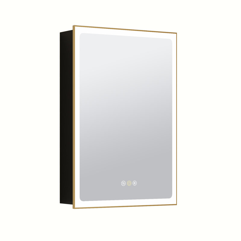 Armoire à pharmacie encastrée / à fixation en surface avec miroir, désembueur, gradateur, prises USB et éclairage intérieur Maximes