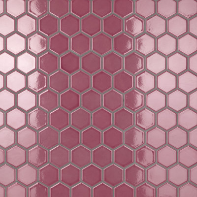 Merola Tile Tribeca 2" Hex Glossy 11-1/8 " x 12-5/8 " Porcelain Mosaic Floor & Wall Tile