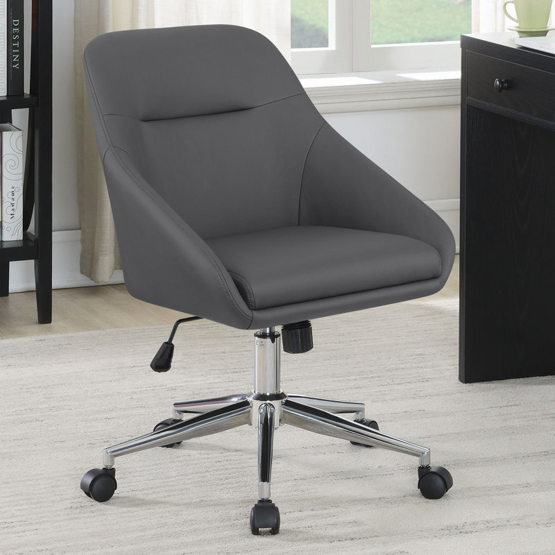 Chaise de bureau rembourrée et réglable pour bureau à domicile, Gris