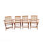 Ensemble de salle à manger pliable pour patio, 4 chaises pliantes, intérieur et extérieur universel, teck