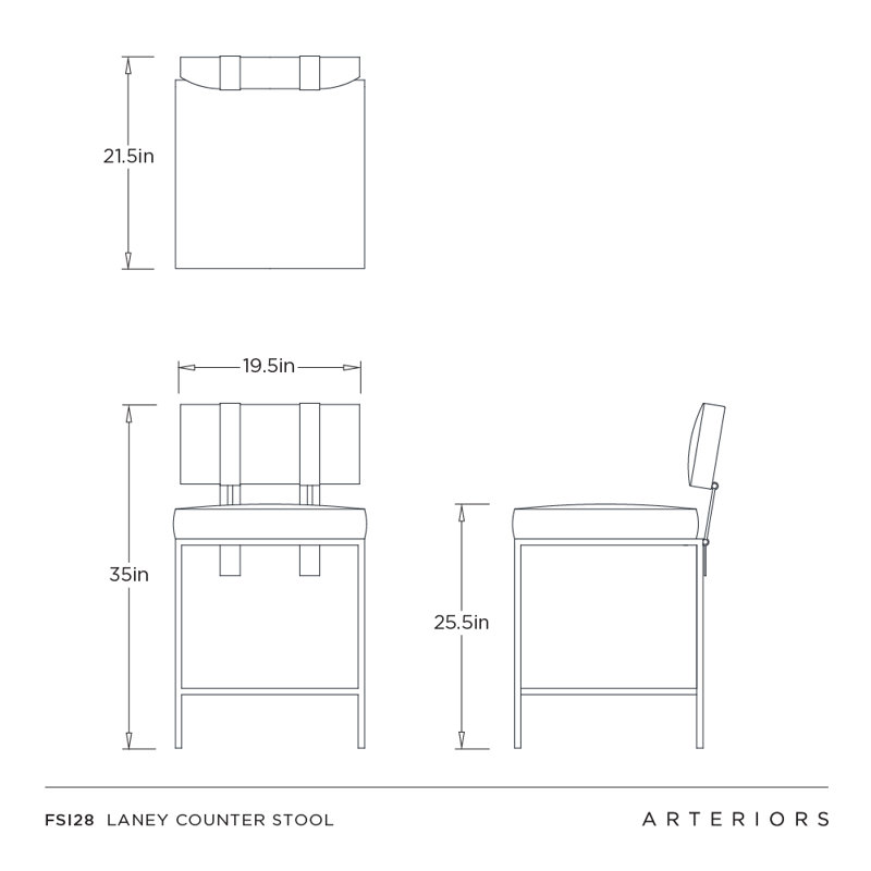 Laney Stool, Black, Counter Stool (25.5” Seat Height)