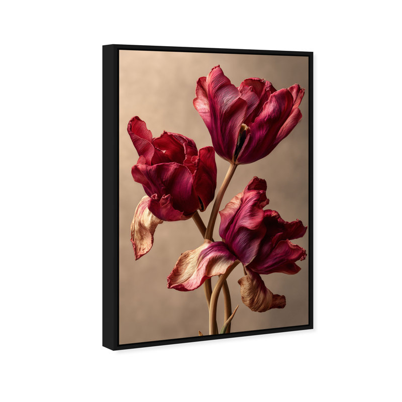 Dark Silk Remains Print by Oliver Gal, 11"H x 16"W, Black Floater Frame