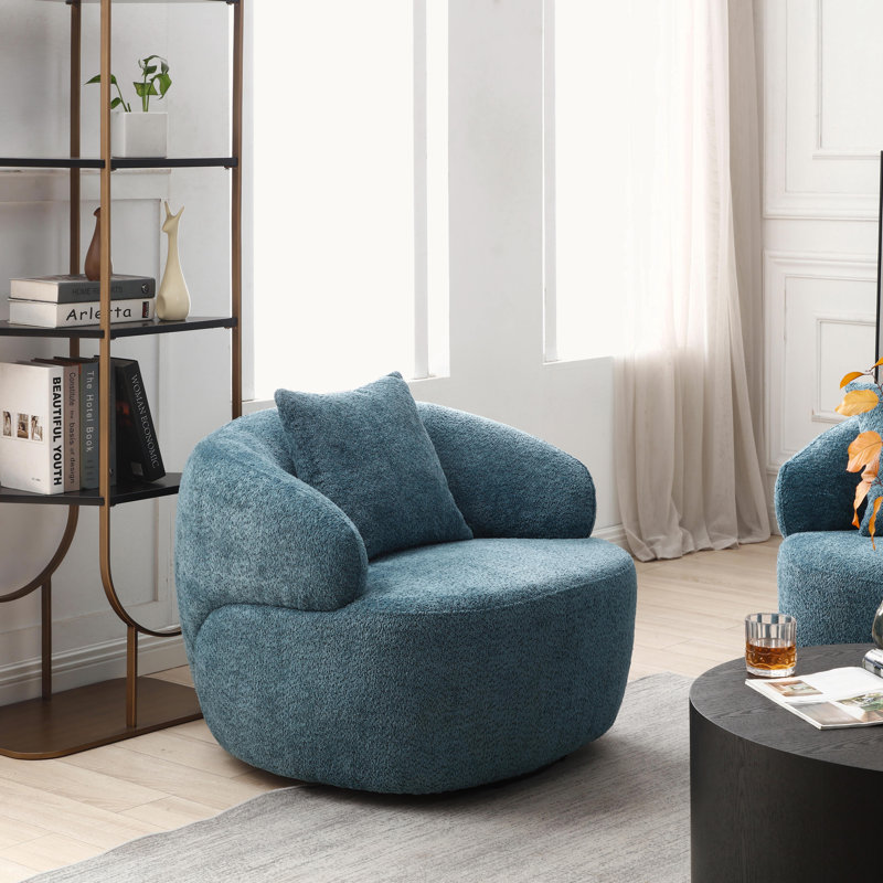 Fauteuil demi-tonneau de 35 po de largeur, Tissu beige