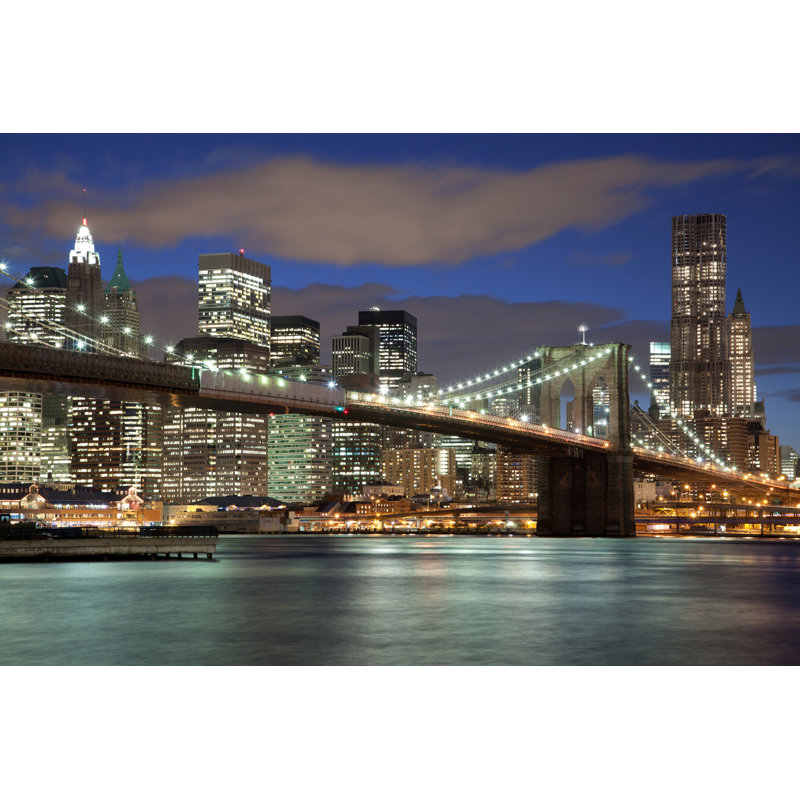 New York At Night by Rebelml - Wrapped Canvas Print, 81cm H x 122cm W