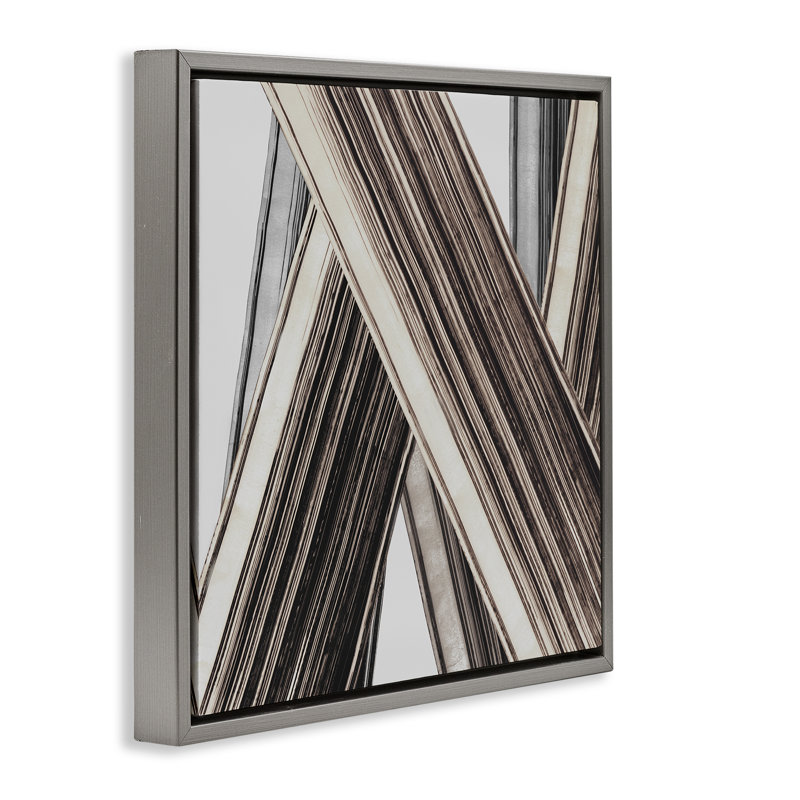 «Intersecting Lines Abstract», art mural encadré flottant par PI Studio, Cadre flottant gris lustré, H 25 po x l 25 po