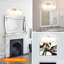 Luminaire de meuble-lavabo moderne avec abat-jour en verre blanc laiteux, applique murale 2 lumières pour salle de bain, miroir et coiffeuse, fixation réversible, compatible avec une ampoule E26-183121327-183121320-183121317